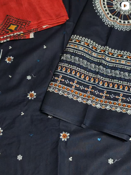 3PC WINTER EMBROIDED DRESS