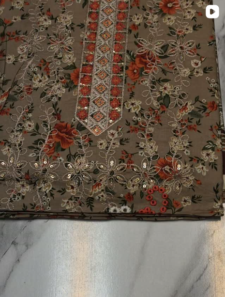 3PC WINTER EMBROIDED DRESS