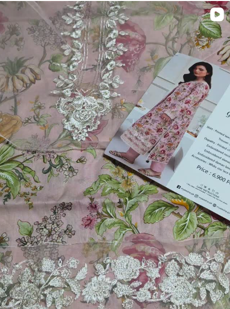 3PC LAWN WITH PACHES DRESS