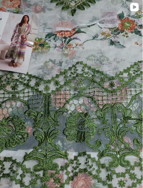 3PC LAWN WITH PACHES DRESS