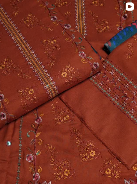 3PC WINTER EMBROIDED DRESS
