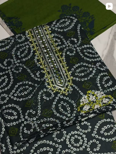 3PC LINEN EMBROIDED DRESS