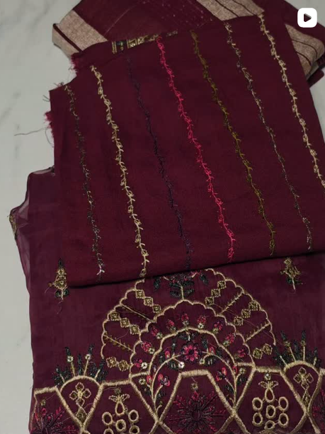 3PC WINTER EMBROIDED DRESS