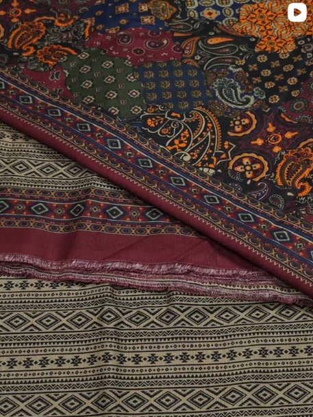 3PC KHADDER PRINTED DRESS