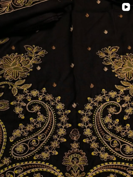 3PC DHANAK EMBROIDED DRESS