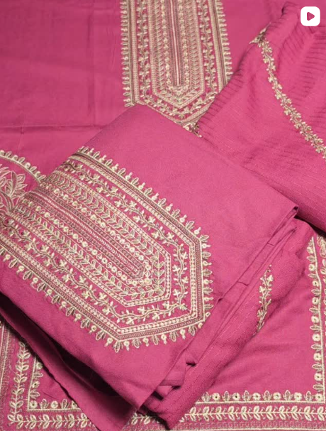 3PC DHANAK EMBROIDED DRESS