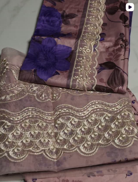 3PC LINEN WITH PACHES DRESS