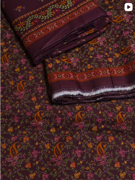 3PC KHADDER PRINTED DRESS