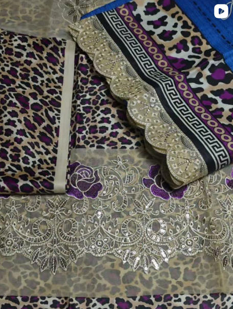 3PC LINEN WITH PACHES DRESS