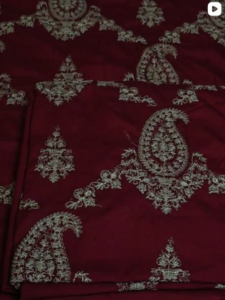 2PC EMBROIDED DHANAK DRESS