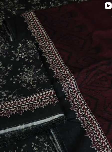3PC PRINTED KHADDER DRESS