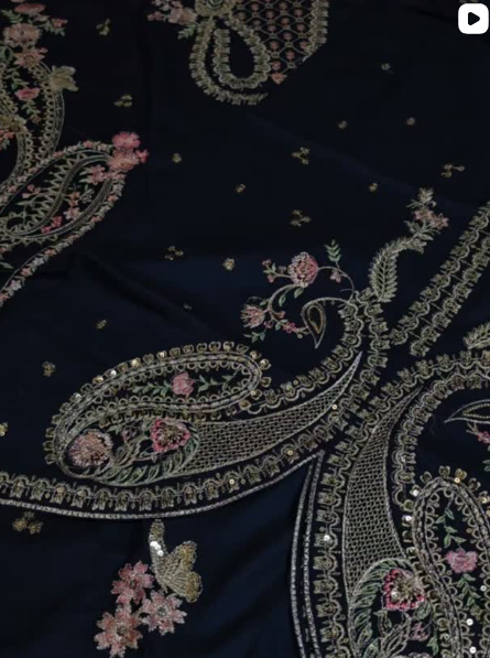 3PC PEACH DHANAK EMBRIODED DRESS