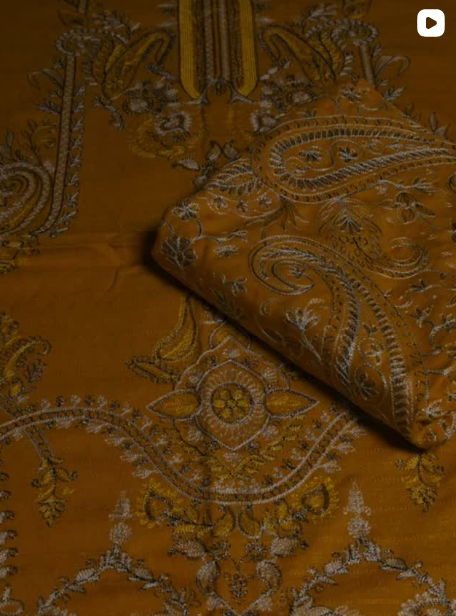 3PC DHANAK EMBROIDED DRESS