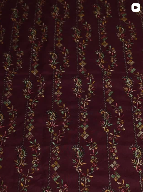 3PC DHANAK EMBROIDED DRESS