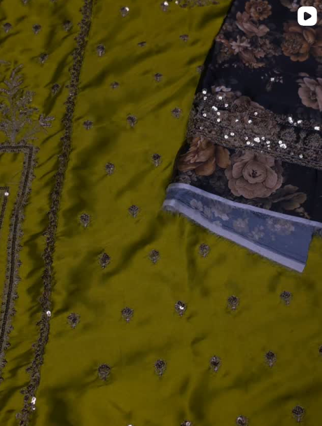 2PC SILK EMBROIDED DRESS