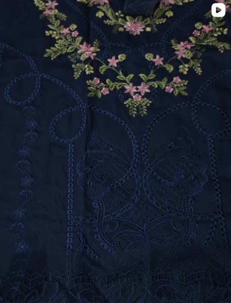 3PC DHANAK EMBROIDED DRESS
