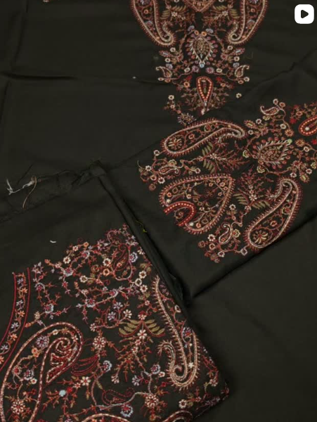 3PC DHANAK EMBROIDED DRESS