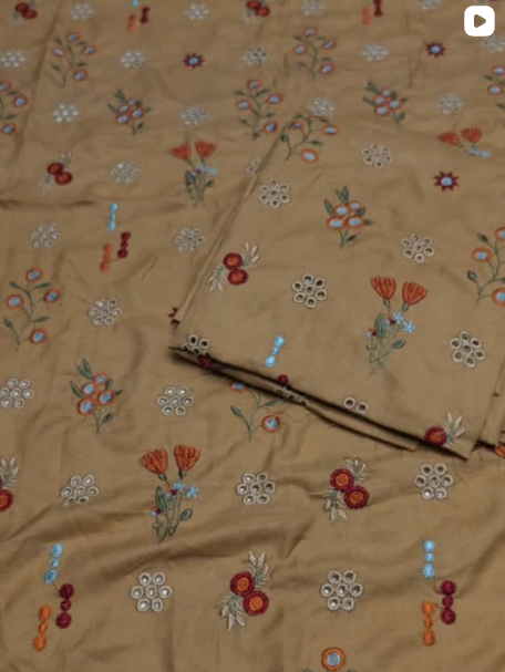 2PC DHANAK EMBROIDED DRESS