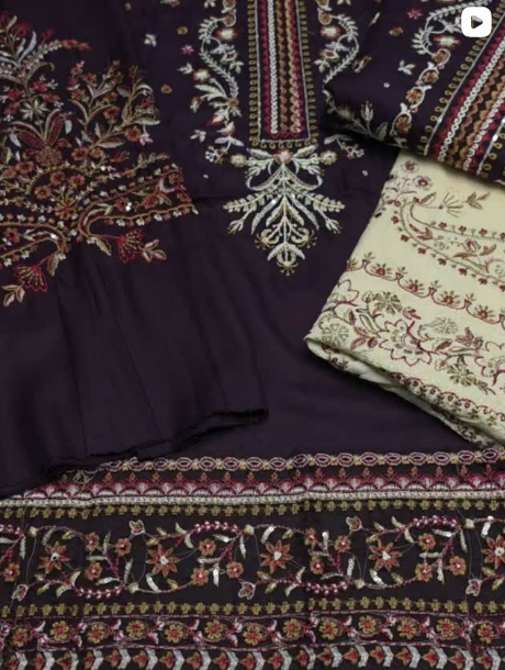 2PC DHANAK EMBROIDED DRESS