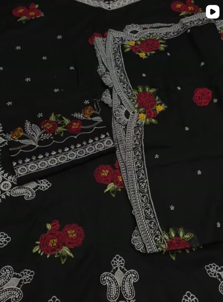 3PC DHANAK EBROIDED DRESS