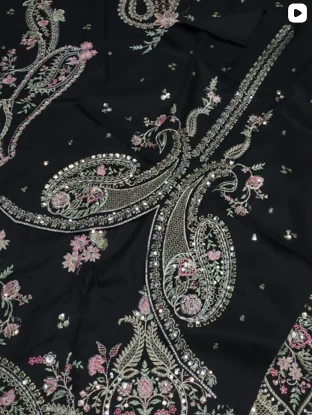 3PC DHANAK EMBROIDED DRESS