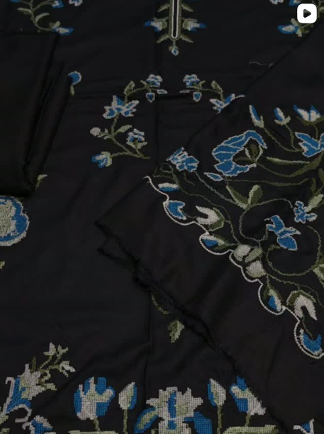 2PC DHANAK EMBROIDED DRESS