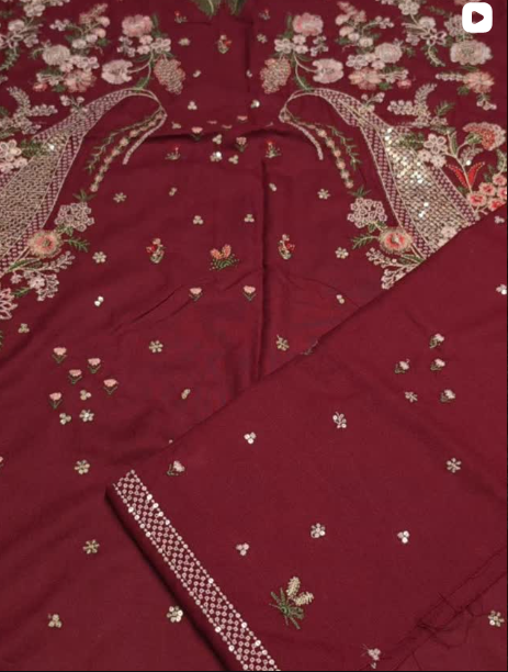 2PC DHANAK EMBROIDED DRESS