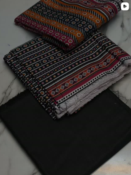 3PC PRINTED KHADDER DRESS