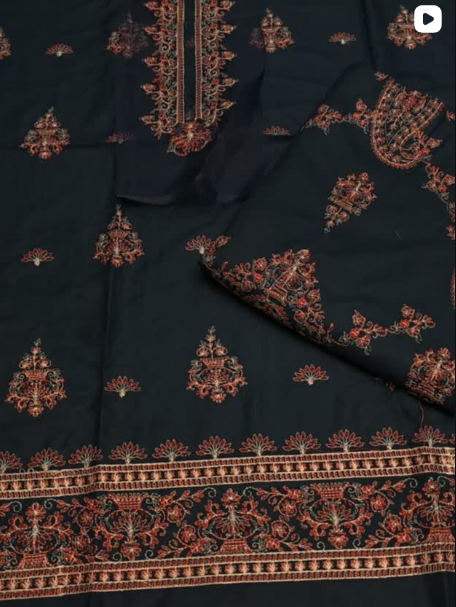 3P DHANAK EMBROIDED DRESS