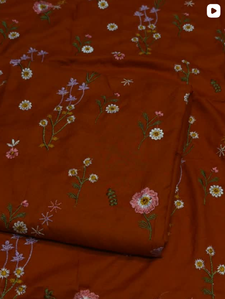 2PC DHANAK EMBRODED DRESS