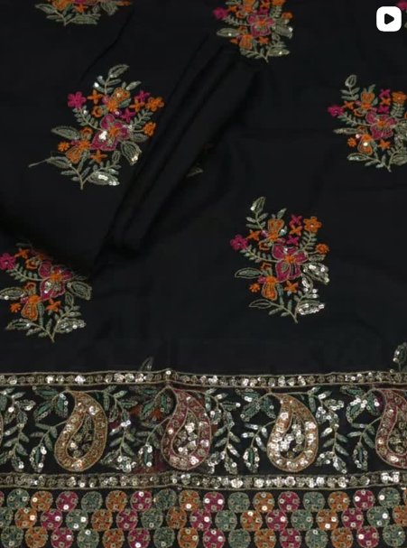3PC DHANAK EMBROIDED DRESS