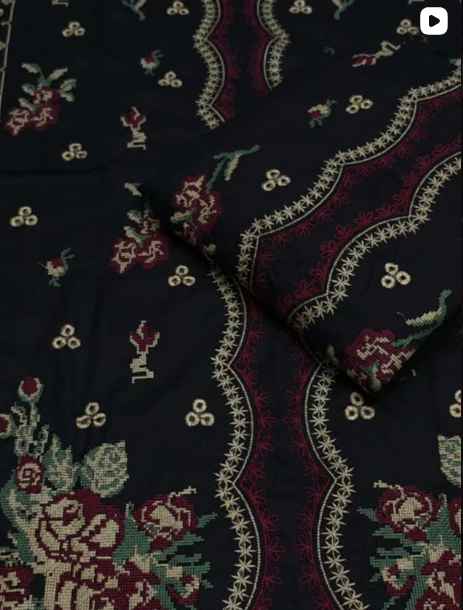 3PC DHANAK EMBROIDED DRESS