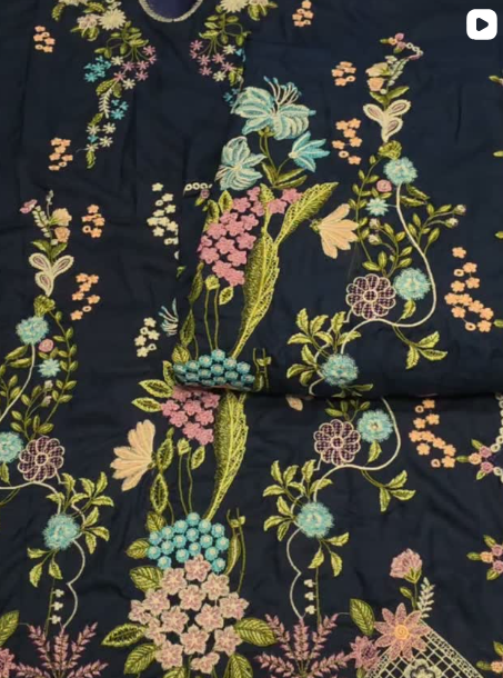 3PC DHANAK EMBROIDED DRESS