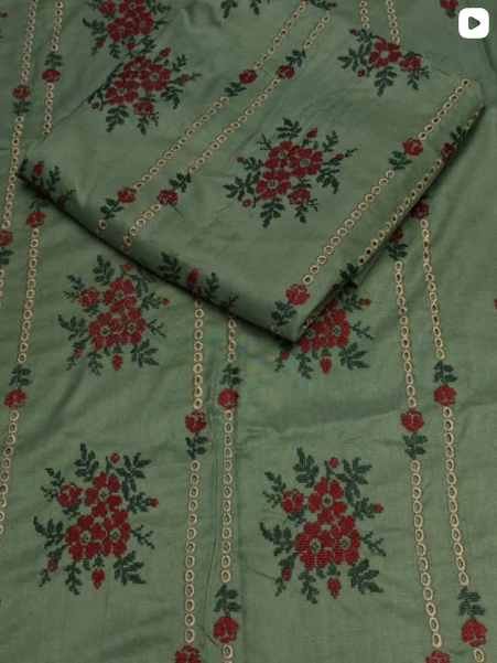 2PC DHANAK EMBROIED DRESS
