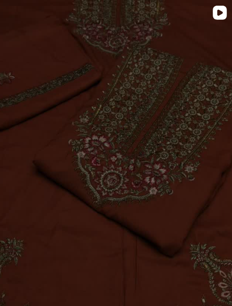 2PC DHANAK EMBROIDED DRESS