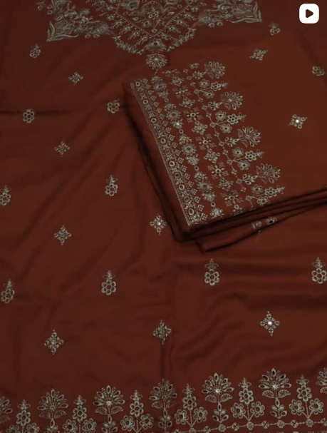 2PC DHANAK EMBROIDED DRESS