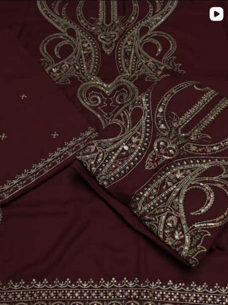 2PC DHANAK EMBROIDED DRESS