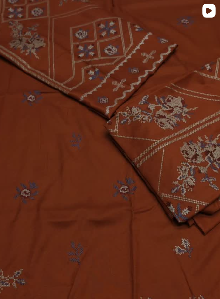 2PC DHANAK EMBROIDED DRESS