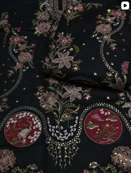 3PC DHANAK EMBROIDED DRESS