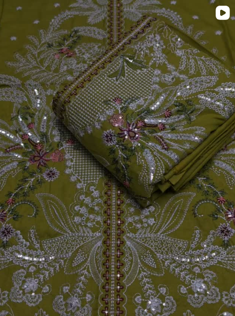 3PC DHANAK EMBROIDED DRESS