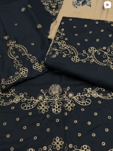 2PC DHANAK EMBROIDED DRESS