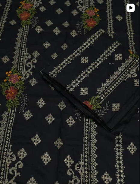 2PC DHANAK EMBROIDED DRESS