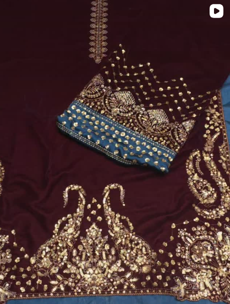 3PC VELVET FANCY DRESS