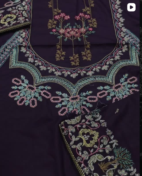 3PC DHANAK EMBROIDED DRESS