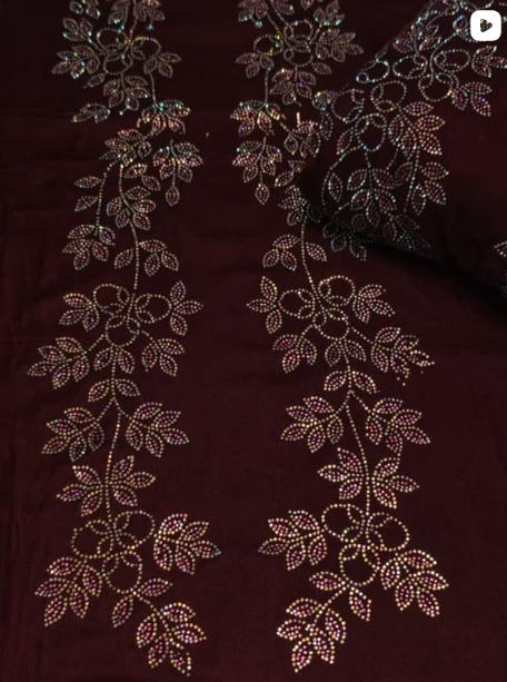 3PC VELVET STONE WORK DRESS