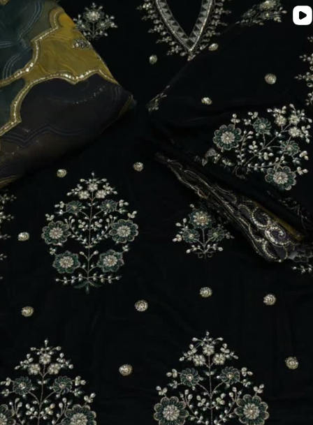3PC VELVET FANCY DRESS