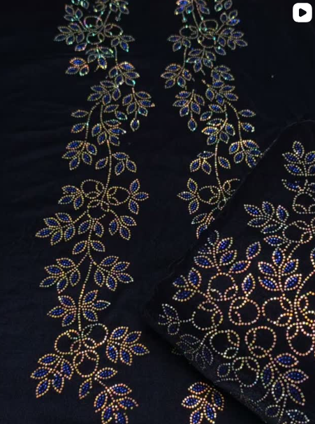 3PC VELVET SONE WORK DRESS