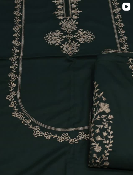 3PC DHANAK EMBROIDED DRESS