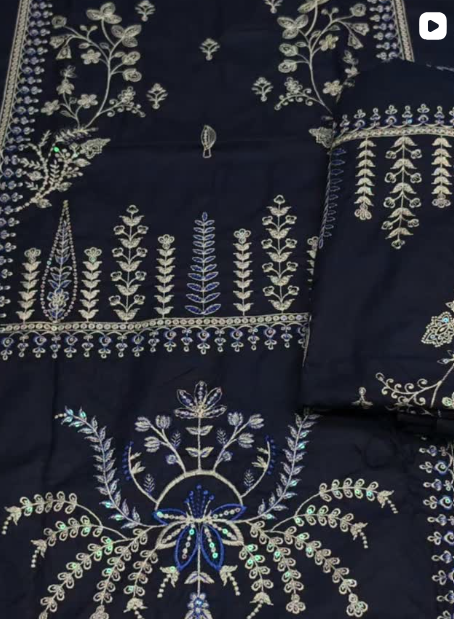 3PC DHANAK EMBROIDED DRESS