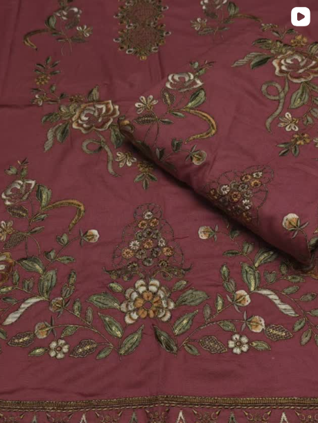 3PC DHANAK EMBROIDED DRESS